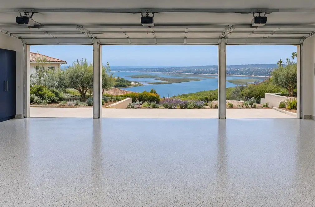 Illustration: a coated floor seen from inside, with Aviara beyond the open door