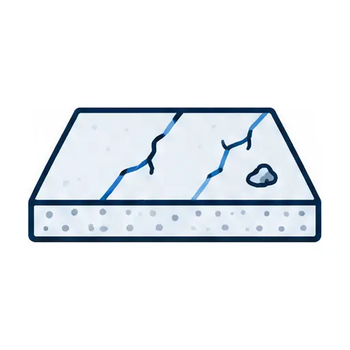 Schematic: Cracks, joints or spalls to repair
