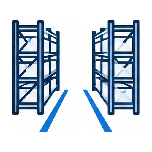Schematic: Warehouse or light-industrial aisle